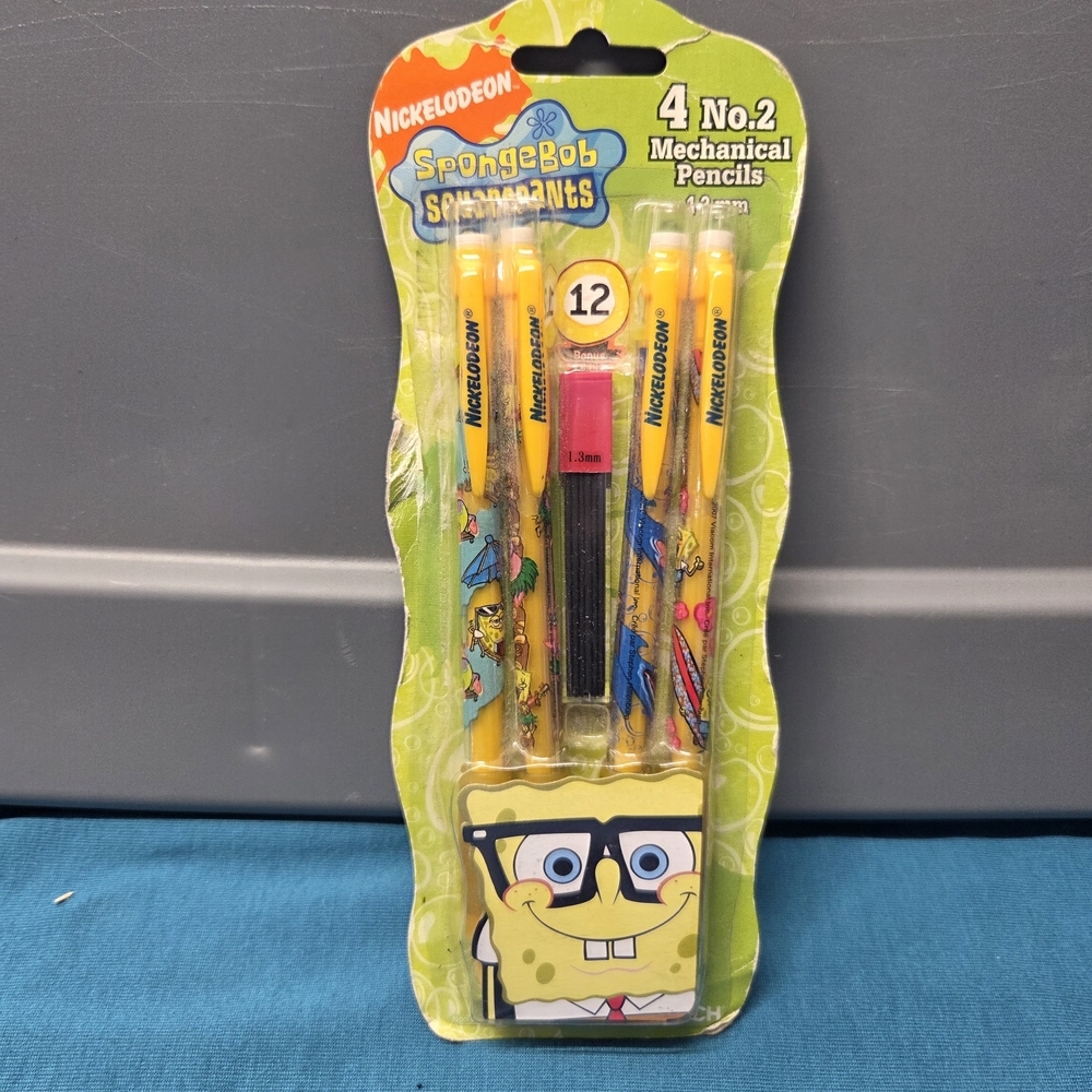 2007 Nickelodeon Spongebob Squarepants 4 No 2 Mechanical Pencils 1.3 MM